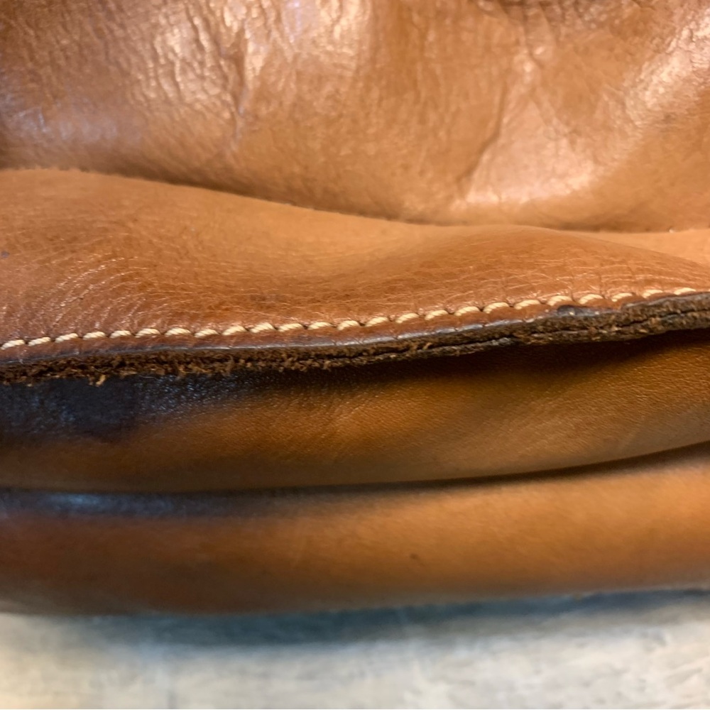 Coztanza Rota Italy Brown Leather Crossbody Studded Satchel Bag Compartments - Picture 3 of 13